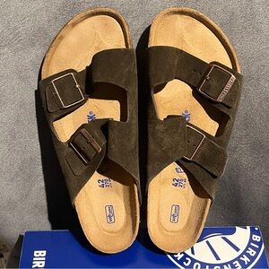 Birkenstock Men’s Arizona Sandals Soft Footbed Suede Mocha Size 9 US 42 EU